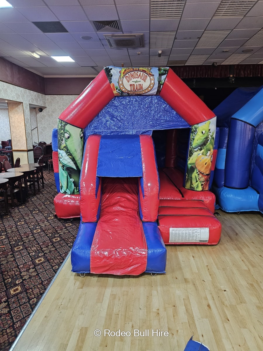 Dinosaur Train Red & Blue Front Slide & Bounce 12x16ft - Hire in ...